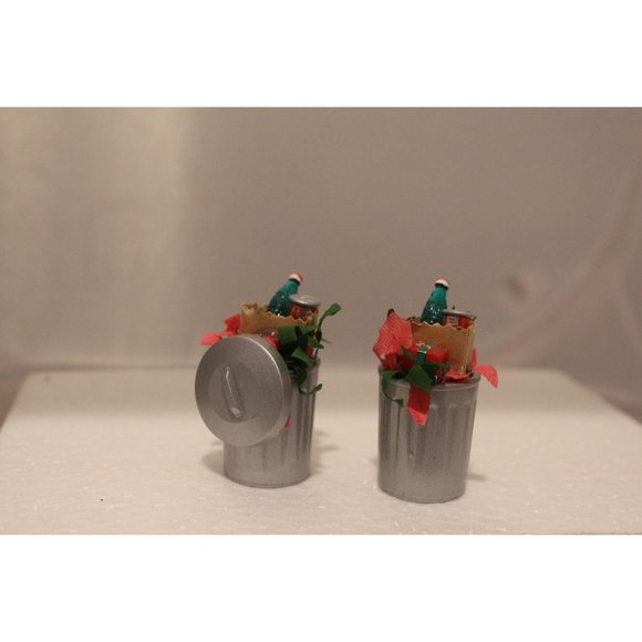 Dept 56 Snow Village - Christmas Trash Cans - Picture 3 of 3